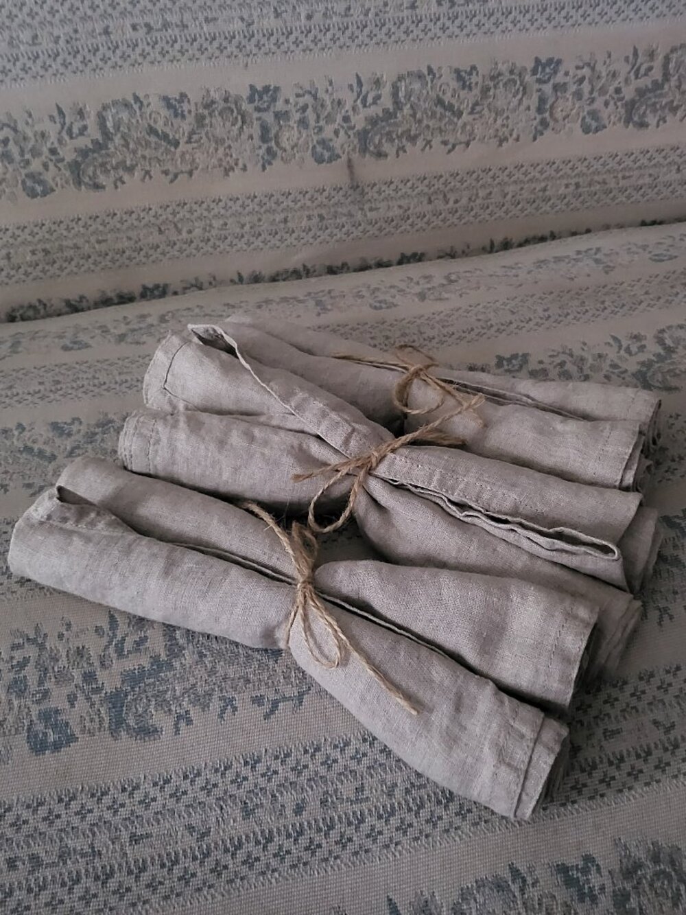 NWOT H&M Home 100% Linen Cloth Napkins Set of 6 Beige 18x18 Farmhouse
